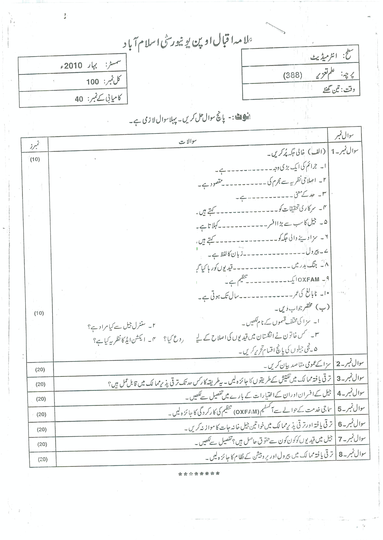 intermediate past papers 2010 intermediate past papers 2010