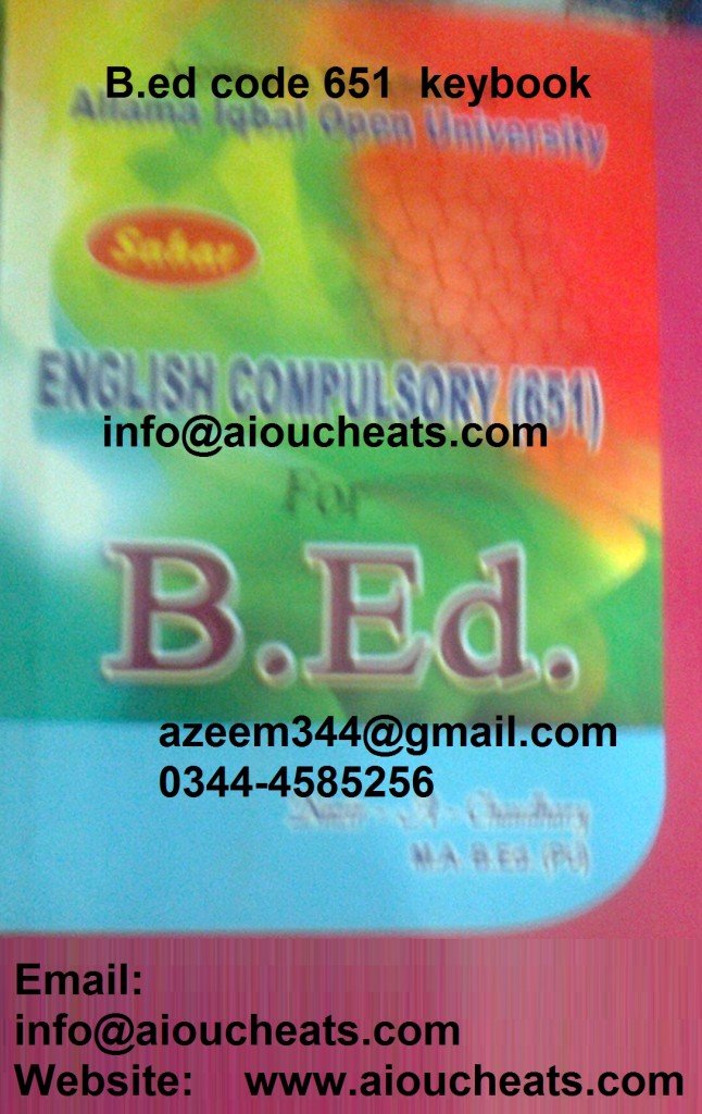 aiou-b-ed-1st-semester-assignment-and-keybooks-available