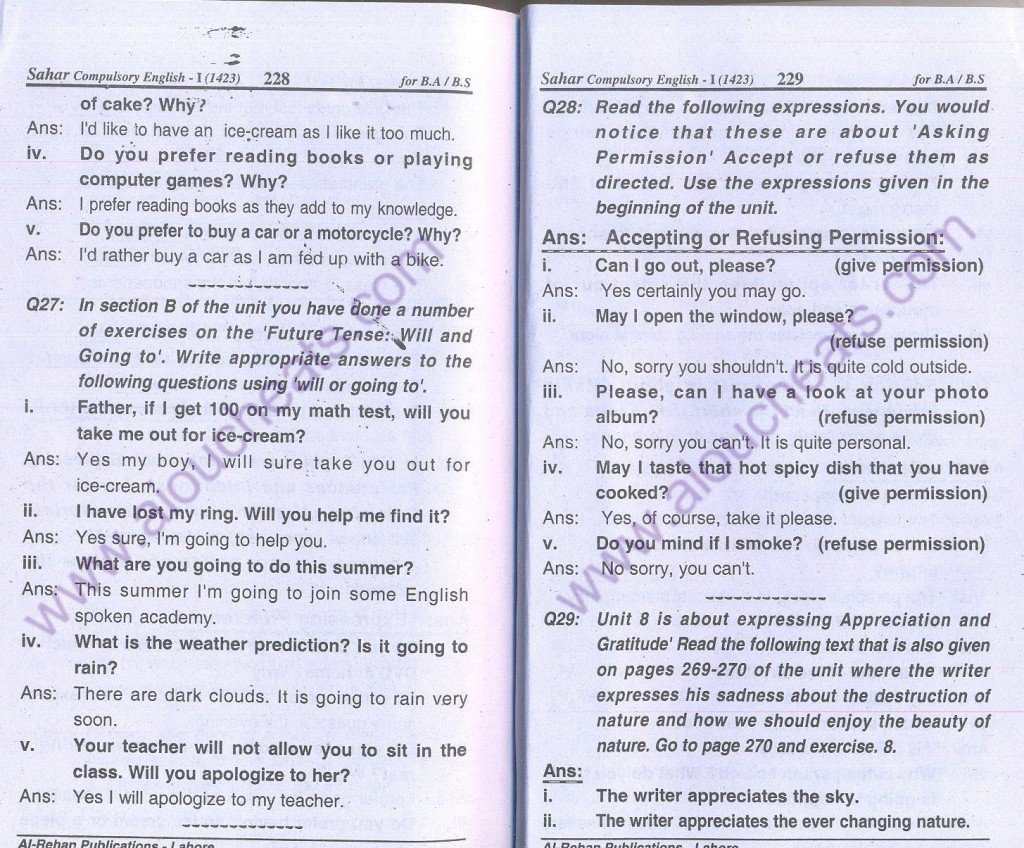 Compulsory English Solved code 1423 BA AIOu Autumn 2013 Page 4 second assignment