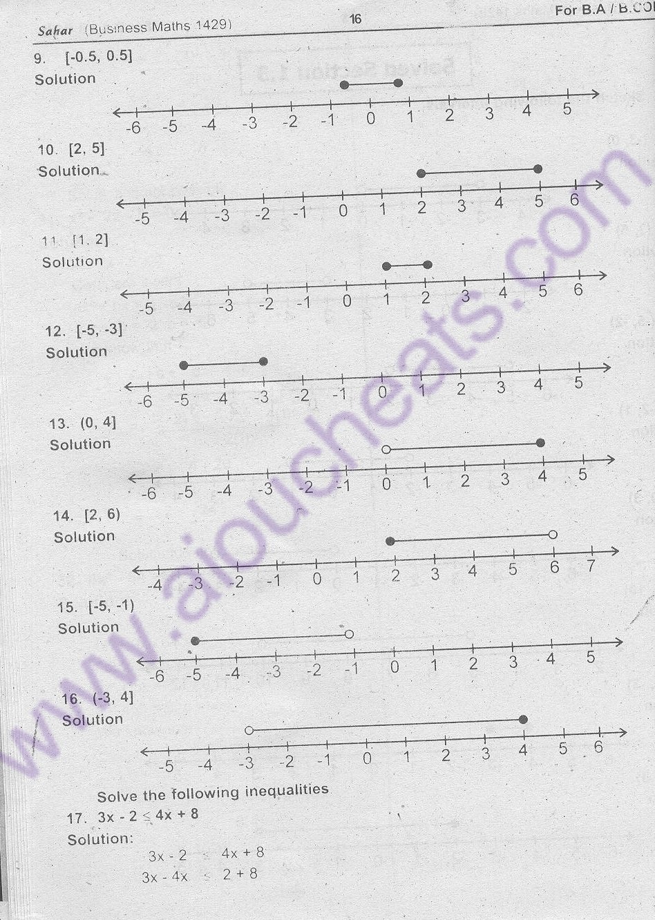 Code 1429 Business Maths for BA / B.Com New AIOU Solved Notes