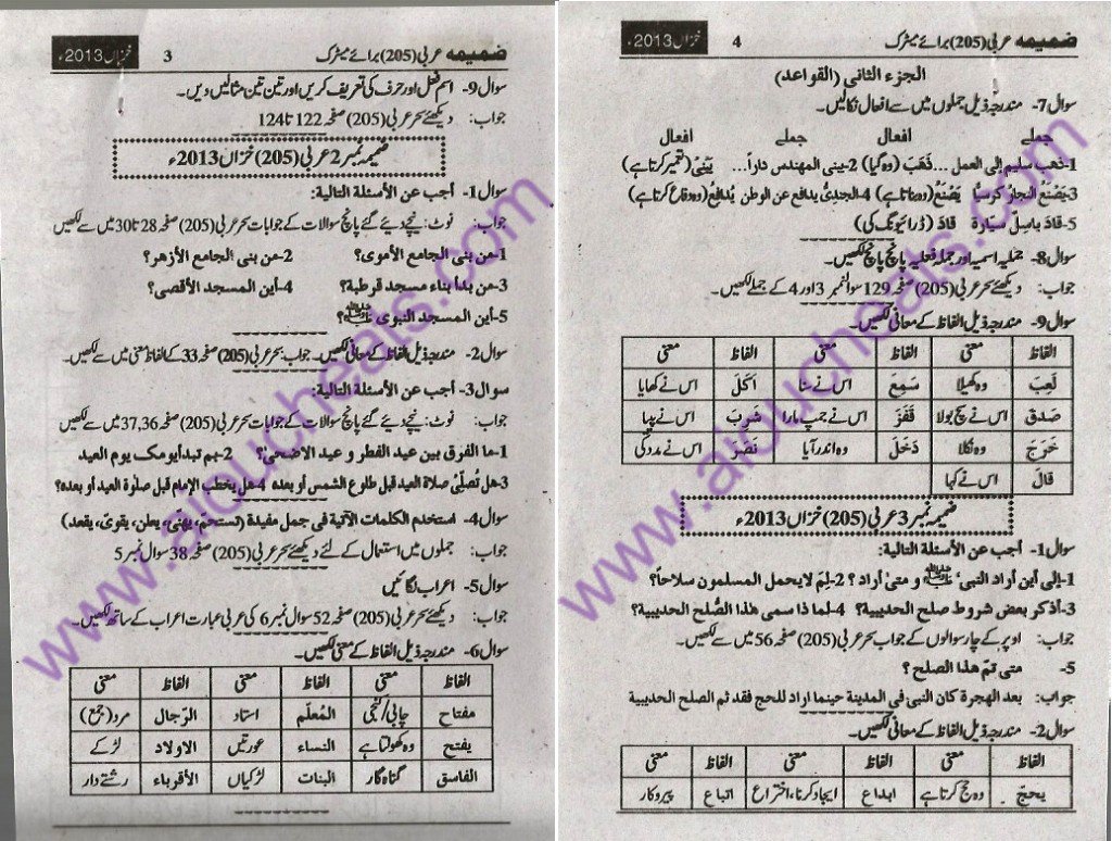 aiou-Arabic-free-solved-assignment-205-2