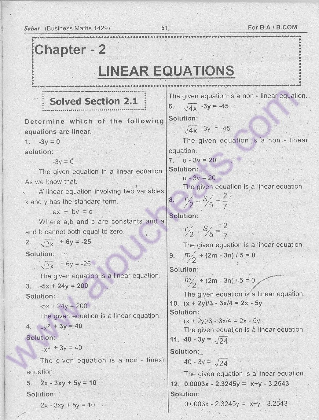 Code 1429 Business Maths for BA / B.Com New AIOU Solved Notes