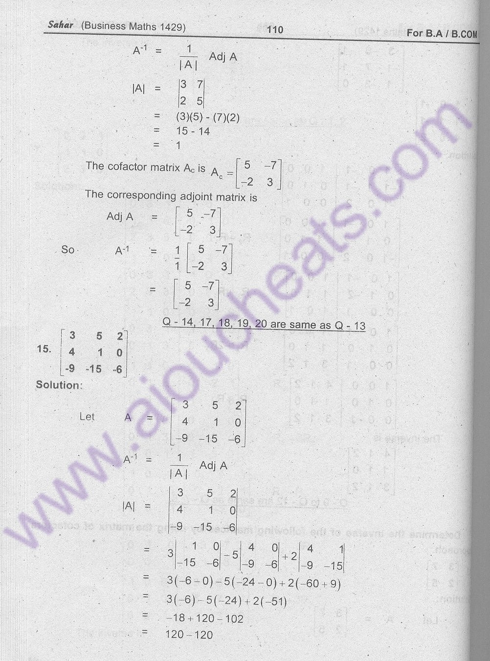 Code 1429 Business Maths for BA / B.Com New AIOU Solved Notes