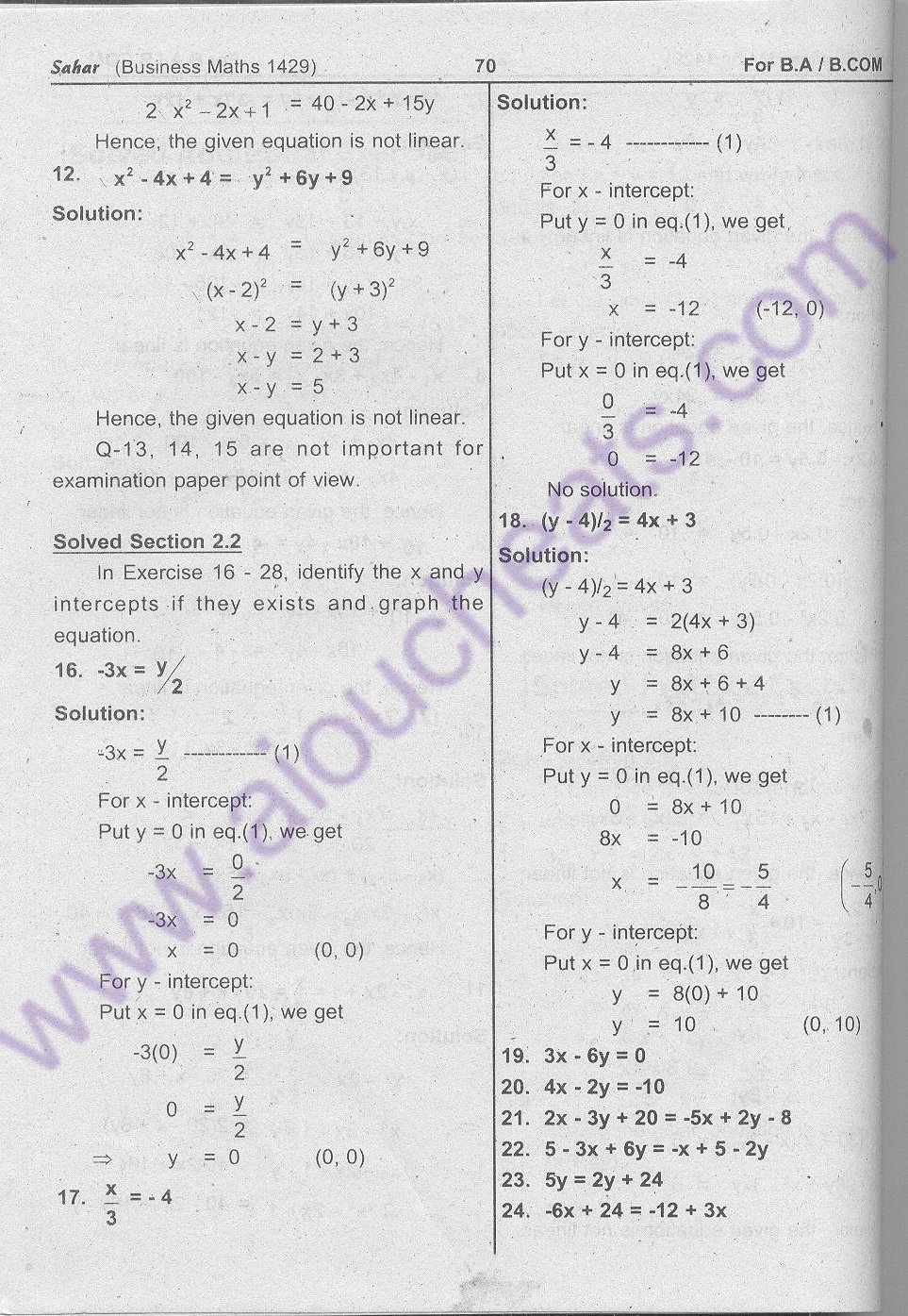 Code 1429 Business Maths for BA / B.Com New AIOU Solved Notes