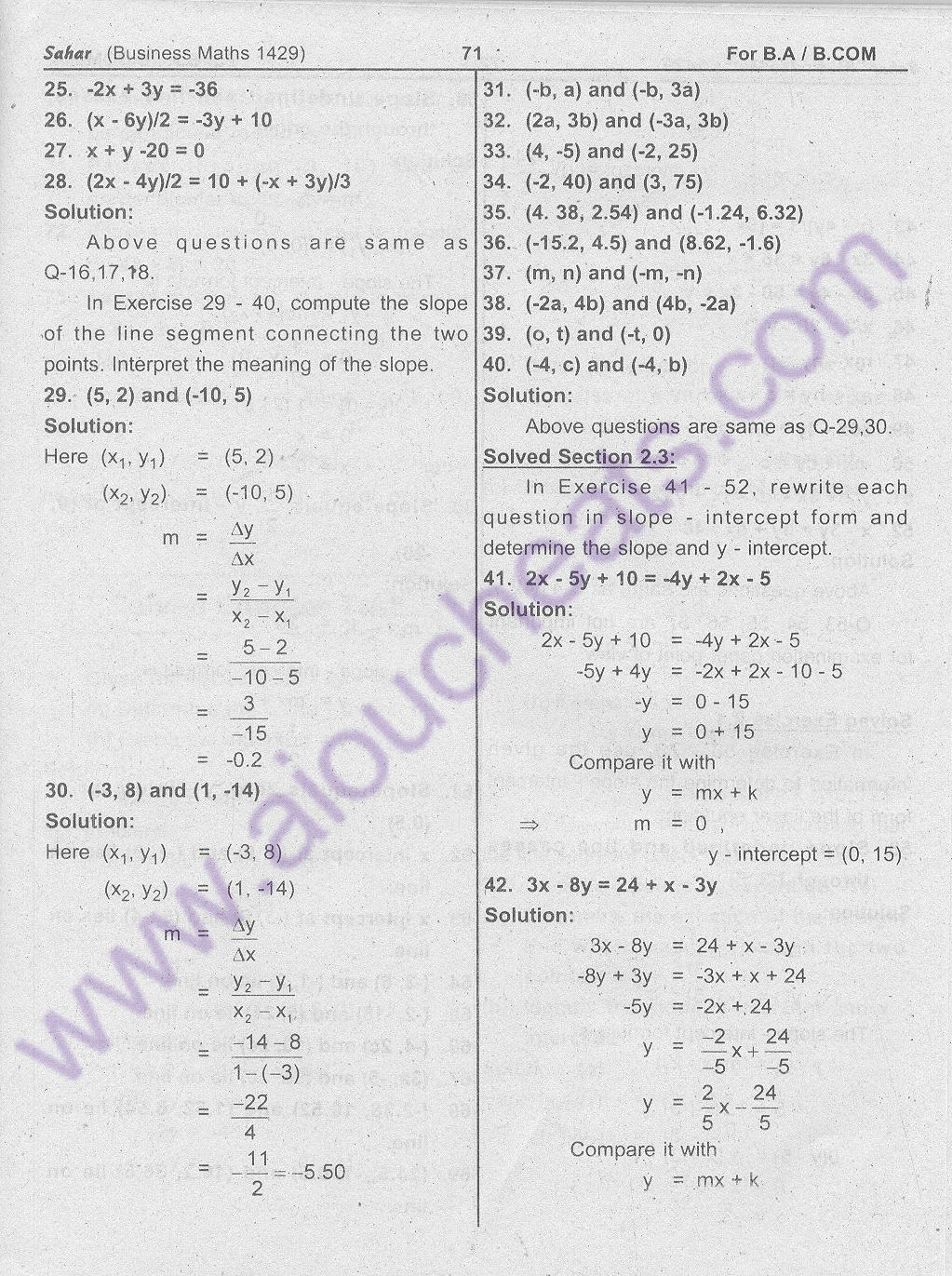 Code 1429 Business Maths for BA / B.Com New AIOU Solved Notes