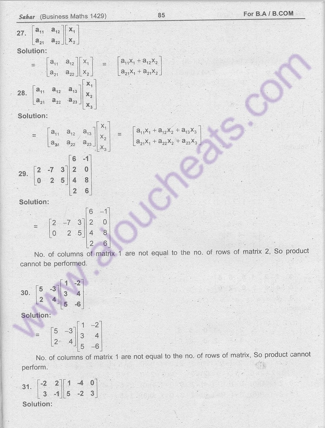 Code 1429 Business Maths for BA / B.Com New AIOU Solved Notes